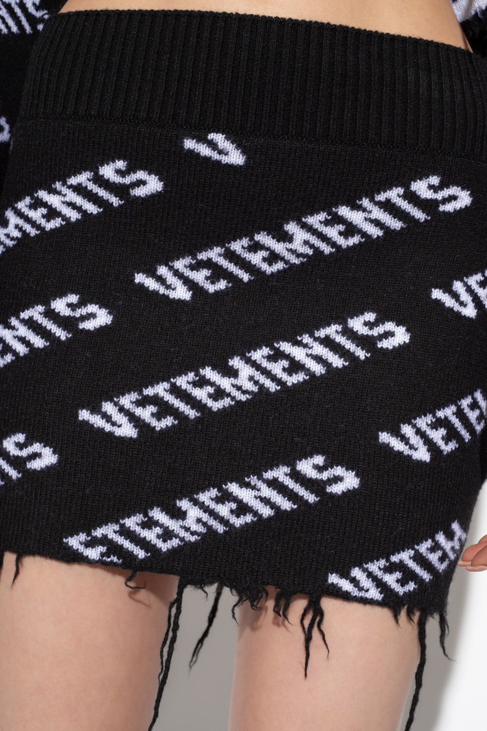 Black VETEMENTS MINI SKIRT WITH LOGO VETEMENTS